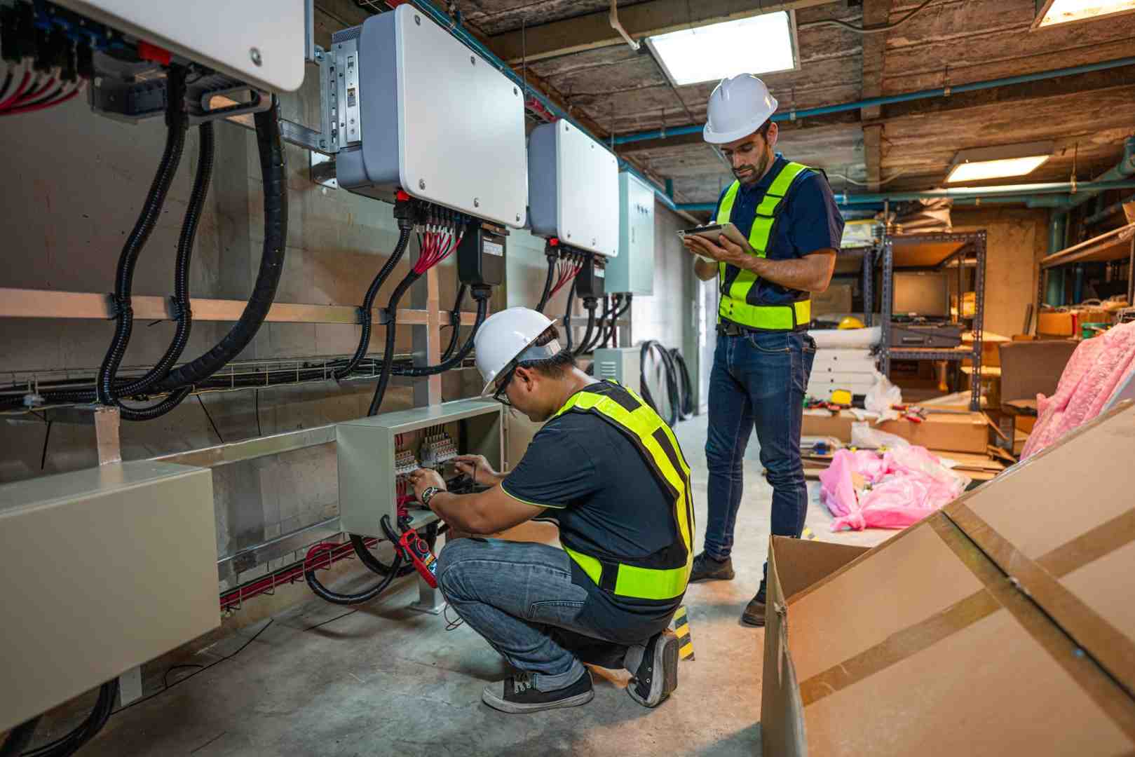 RPM Facility Services technicians reviewing a commercial property maintenance plan